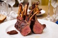 Lamb rack on a plate Royalty Free Stock Photo