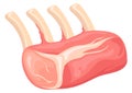 Lamb ribs. Raw cutted meat cartoon icon