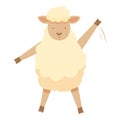 Lamb saying hello icon cartoon vector. Nature animal