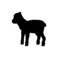 Lamb sheep farm mammal black silhouette animal Royalty Free Stock Photo