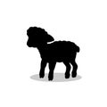 Lamb sheep farm mammal black silhouette animal Royalty Free Stock Photo