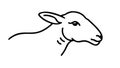 Lamb or Sheep Profile Icon, Livestock or Wool Industry, vector design Generative AI Royalty Free Stock Photo