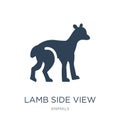 lamb side view icon in trendy design style. lamb side view icon isolated on white background. lamb side view vector icon simple