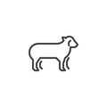 Lamb side view line icon