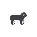 Lamb side view vector icon
