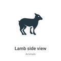 Lamb side view vector icon on white background. Flat vector lamb side view icon symbol sign from modern animals collection for