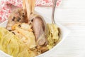 Lamb stewed with cabbage and black pepper Royalty Free Stock Photo