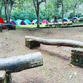 Lambang bandung camping a nice place on midle forest Royalty Free Stock Photo