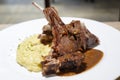 Lambchops served with mashed potato Royalty Free Stock Photo