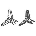 Lambda class T 4a shuttle line and solid icon, star wars concept, imperial transport vector sign on white background