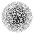 Lambda Greek Letter Icon Round Bubble Mosaic