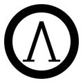 Lambda greek symbol capital letter uppercase font icon in circle round black color vector illustration flat style image