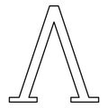 Lambda greek symbol capital letter uppercase font icon outline black color vector illustration flat style image Royalty Free Stock Photo