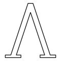 Lambda greek symbol capital letter uppercase font icon outline black color vector illustration flat style image