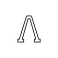 Lambda letter outline icon