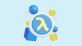 Lambda Technology animated 3d icon.