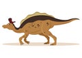 Lambeosaurus Dinosaur Cartoon Character Vector Illustration