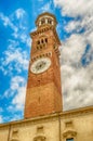 Lamberti Tower in Piazza Signori in Verona, Italy