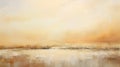 Lambic Abstract Landscape: Soft, Romantic Panorama In Cream Colors