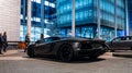 Lamborghini Aventador luxury sport carbon car parked on Kensignton Street in London
