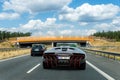 Lamborghini Centenario driven highway. Royalty Free Stock Photo