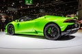 Lamborghini Huracan Evo Spyder supercar at the 89th Geneva International Motor Show. Geneva, Switzerland - March 5, 2019 Royalty Free Stock Photo