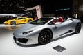 Lamborghini Huracan RWD Spyder and Aventador S sports cars Royalty Free Stock Photo