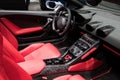 Lamborghini Huracan RWD Spyder sports car interior Royalty Free Stock Photo
