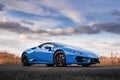 Lamborghini Huracan Spyder Performante In Blue Royalty Free Stock Photo