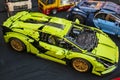 Lamborghini Sian FKP 37, green sport car made from lego pieces