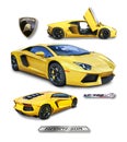 Lamborghini Aventador Supercar- isolated Royalty Free Stock Photo