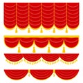 Lambrequin and pelmet for red curtains Royalty Free Stock Photo