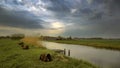 Farm scene at dawn Royalty Free Stock Photo