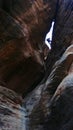 Repelling down Lambs Knoll Outside of Zion National Park Royalty Free Stock Photo