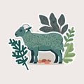 Lambs Quarters Vegetable Cute Playful Flat Icon by Generative AI