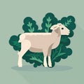 Lambs Quarters Vegetable Cute Playful Flat Icon by Generative AI