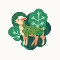 Lambs Quarters Vegetable Cute Playful Flat Icon by Generative AI