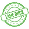 LAME DUCK text on green grungy round rubber stamp