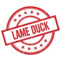 LAME DUCK text written on red vintage round stamp