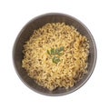 Lamen on a bowl isolated over white background Royalty Free Stock Photo