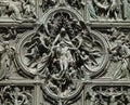 Lamentation of Christ, detail of the main bronze door of the Milan Cathedral Royalty Free Stock Photo