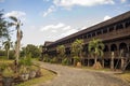 Traditional dayaknese house called Rumah Panjang (Long House) in Pulau Kumala, East Kalimantan, Indonesia.