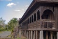 Traditional dayaknese house called Rumah Panjang (Long House) in Pulau Kumala, East Kalimantan, Indonesia.