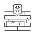 laminate floor repair line icon vector illustration