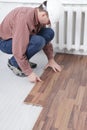 Laminate flooring installation Royalty Free Stock Photo