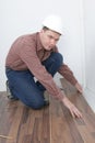Laminate flooring installation Royalty Free Stock Photo