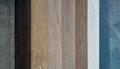 Laminate flooring samples in building supplies store Royalty Free Stock Photo