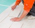 Laminate Flooring Technique Royalty Free Stock Photo