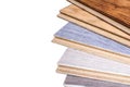 Laminate. Samples of laminate and floorboard. Cutting and laying flooring. Royalty Free Stock Photo