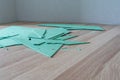 Laminate Underlayment Pieces Lying on Floor, DIY project